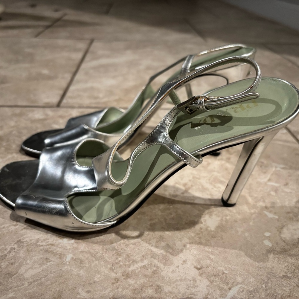 VINTAGE PRADA Silver High Heel Sandals
